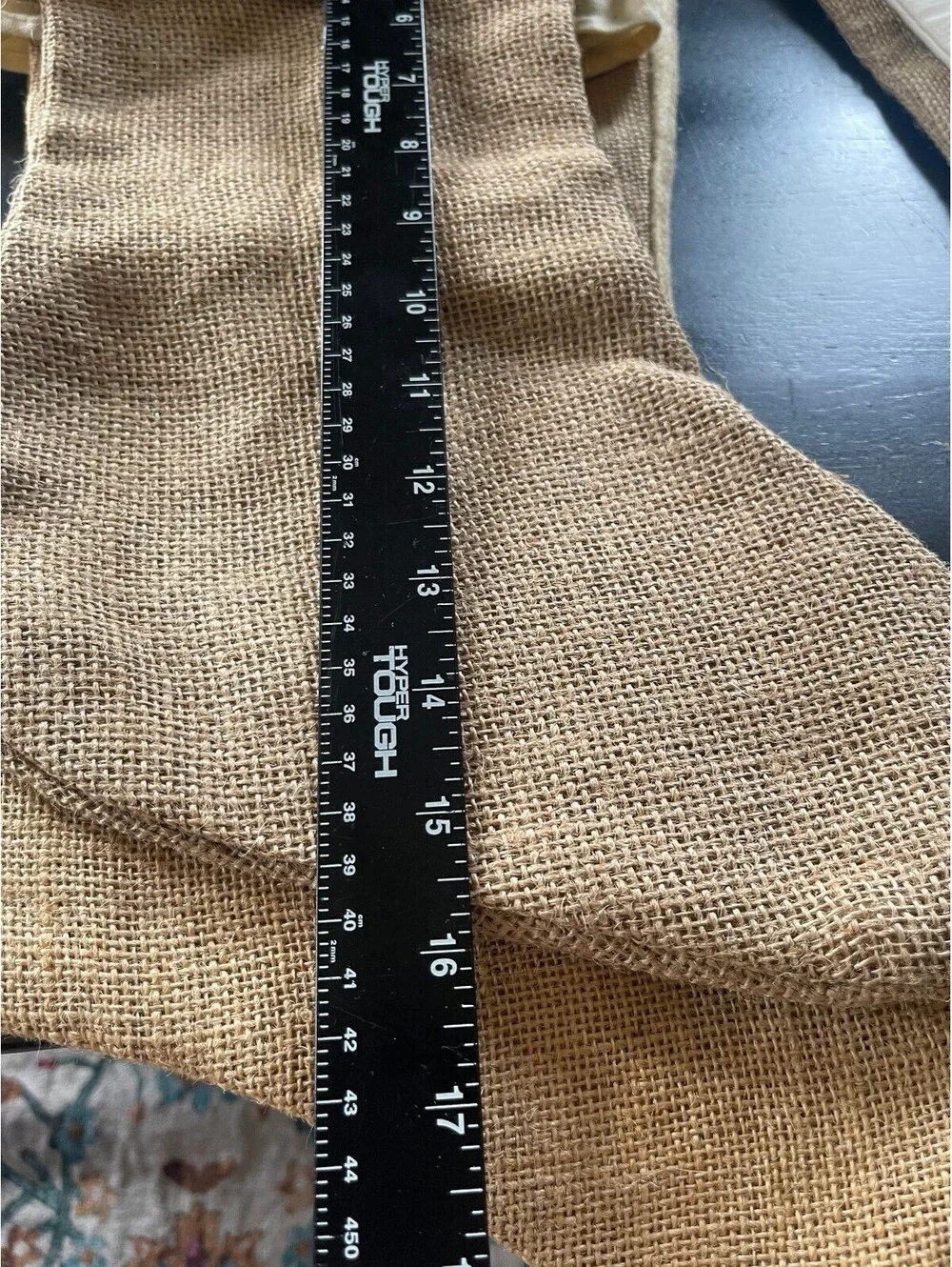 Set of 5 Decorative Burlap Christmas Stockings with Unique Accents